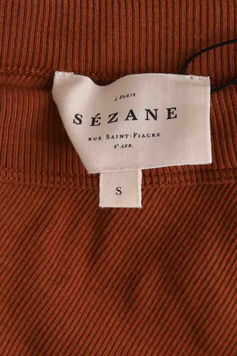 Top sans manche Sézane TIM Marron en Coton