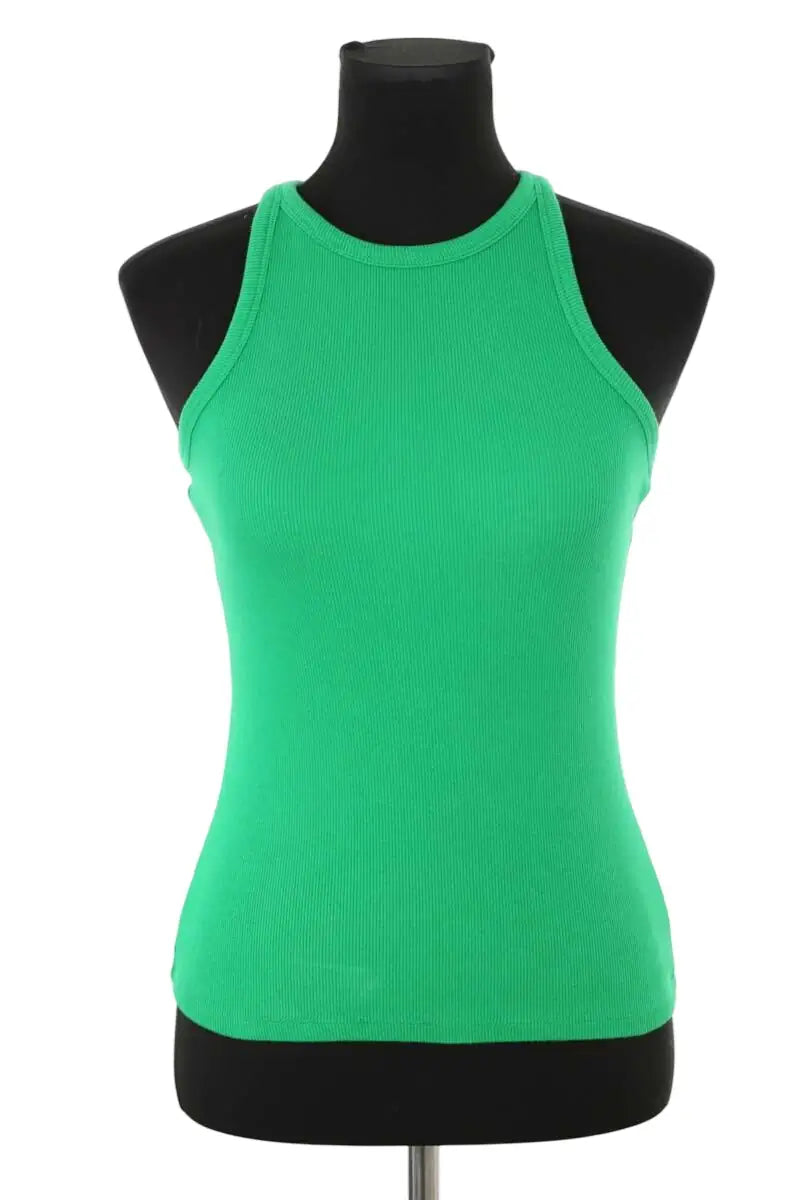 Top sans manche Sézane Vert en Coton, taille S - Seconde Main