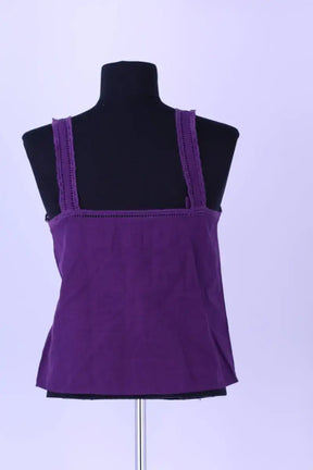 Top sans manche Sézane Violet en Lin