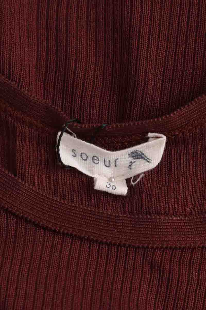 Top sans manche Soeur Bordeaux en Coton