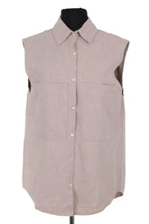 Top sans manche Songe Lab Beige en Lin, taille M - Seconde Main