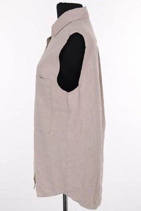 Top sans manche Songe Lab Beige en Lin