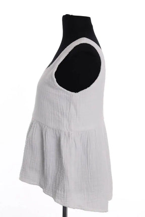 Top sans manche Songe Lab Blanc en Coton