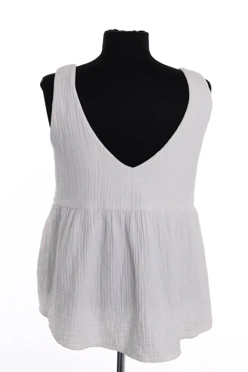 Top sans manche Songe Lab Blanc en Coton