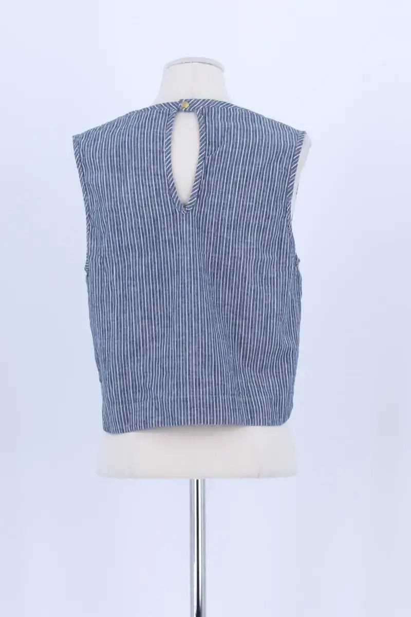 Top sans manche Songe Lab Bleu en Coton
