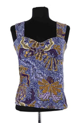 Top sans manche Tara Jarmon Bleu en Coton, taille M - Seconde Main