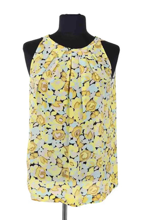 Top sans manche Tara Jarmon Jaune en Soie, taille S - Seconde Main