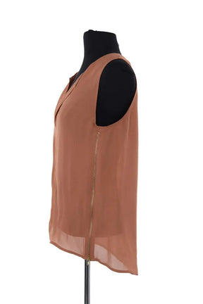 Top sans manche The Kooples Beige en Soie