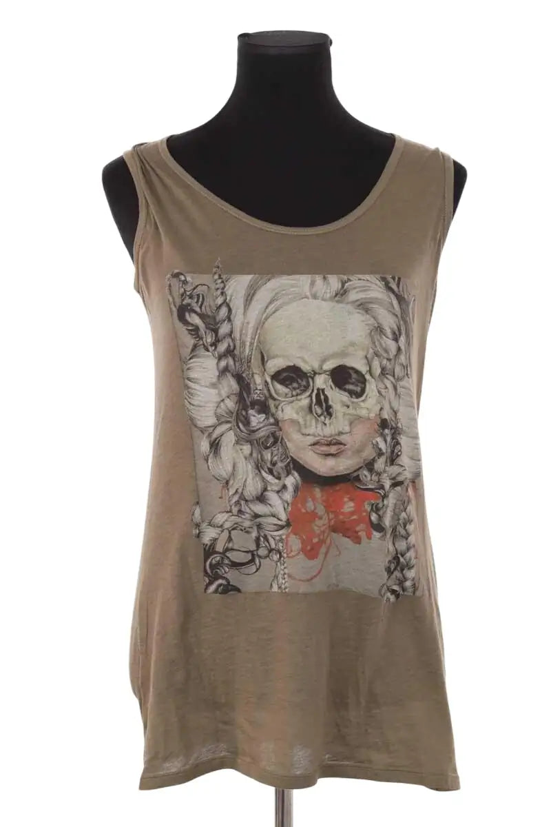 Top sans manche The Kooples Kaki en Coton, taille M - Seconde Main