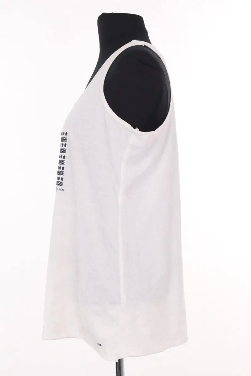 Top sans manche Tommy Hilfiger Blanc en Coton