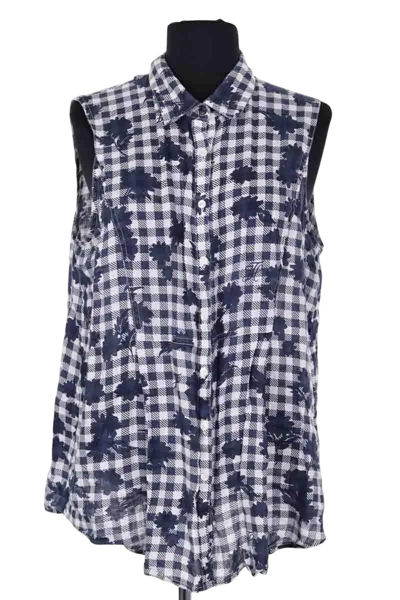 Top sans manche Tommy Hilfiger Marine en Lin, taille L - Seconde Main