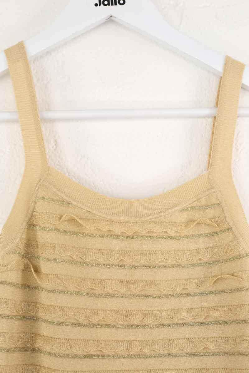 Top sans manche Tresse Doré en Synthétique