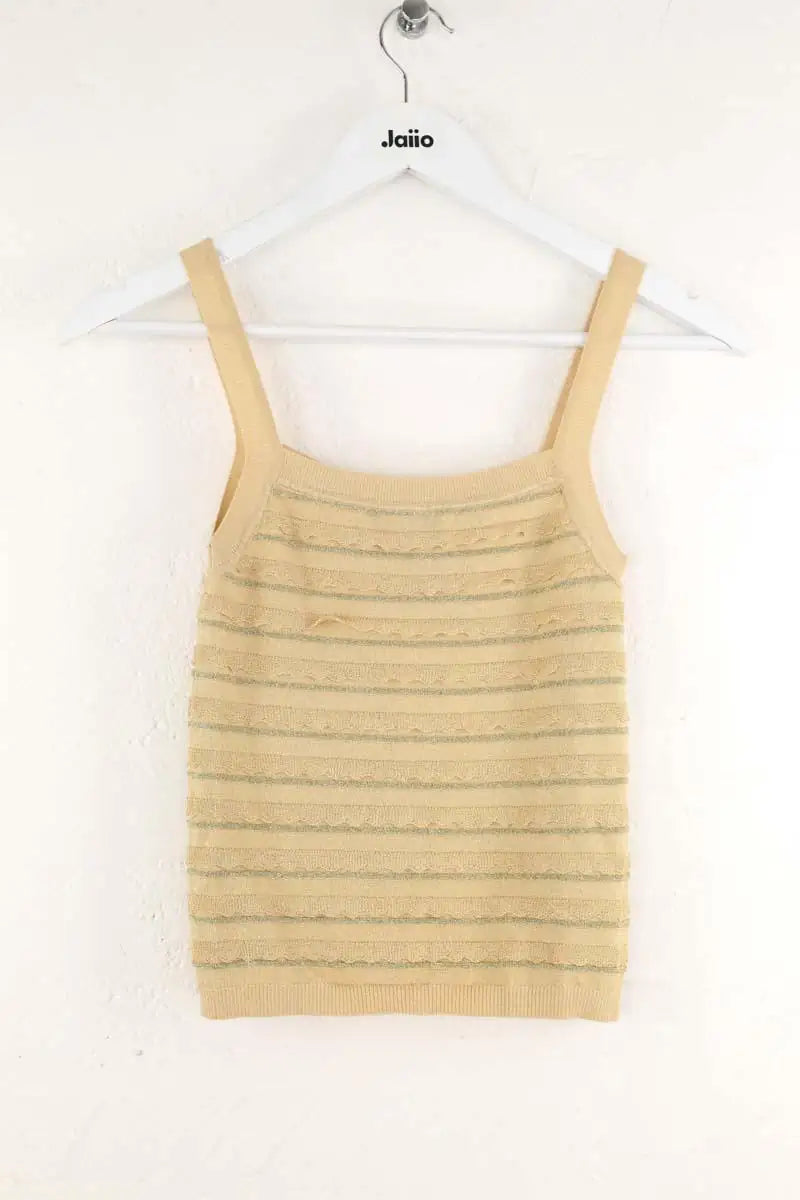 Top sans manche Tresse Doré en Synthétique