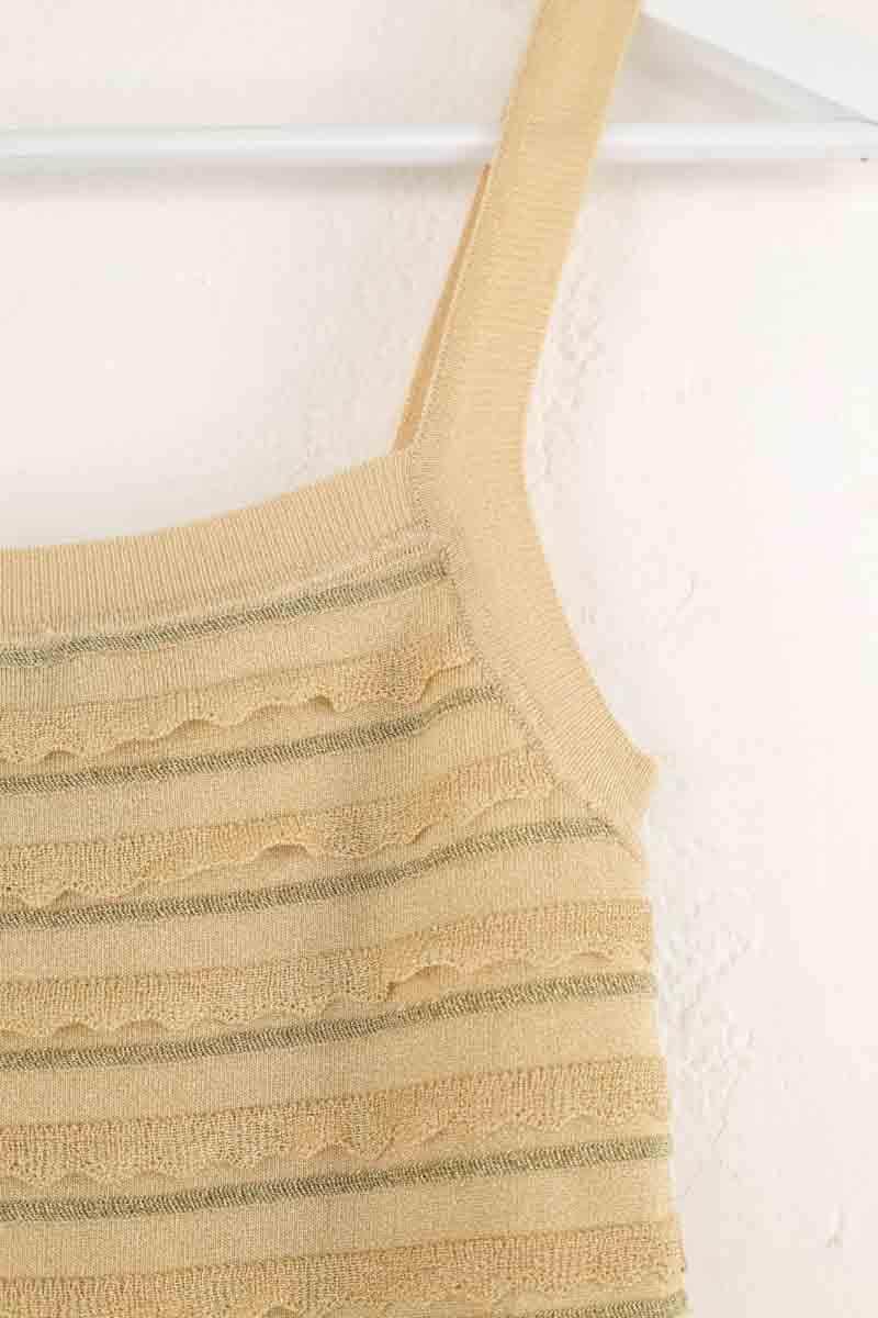 Top sans manche Tresse Doré en Synthétique