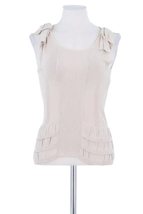 Top sans manche Valentino Beige en Viscose, taille M - Seconde Main