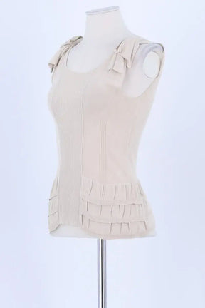 Top sans manche Valentino Beige en Viscose