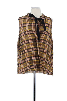 Top sans manche Vanessa Bruno Marron en Soie, taille L - Seconde Main