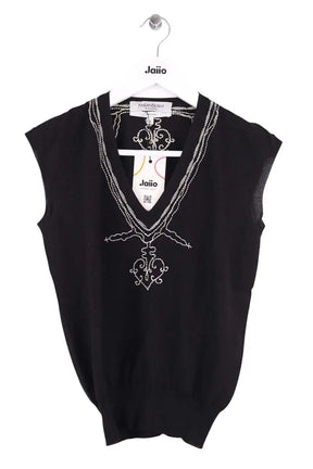 Top sans manche Yves Saint Laurent Noir en Laine, taille S - Seconde Main