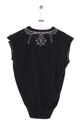 Top sans manche Yves Saint Laurent Noir en Laine