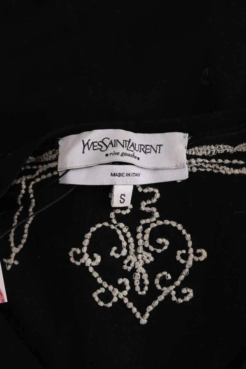 Top sans manche Yves Saint Laurent Noir en Laine