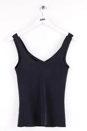 Top sans manche Yves Saint Laurent Noir en Soie