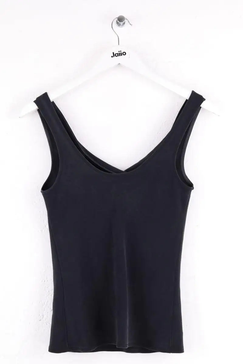 Top sans manche Yves Saint Laurent Noir en Soie