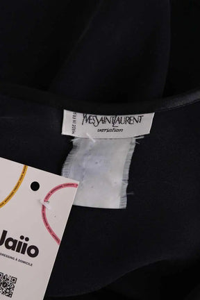 Top sans manche Yves Saint Laurent Noir en Soie