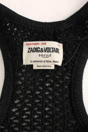Top sans manche Zadig & Voltaire Nabya crochet Noir en Coton