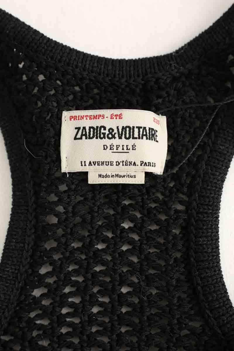Top sans manche Zadig & Voltaire Nabya crochet Noir en Coton