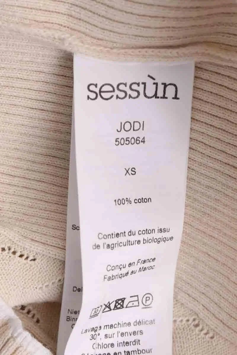 Top Sessun Jodi Ecru en Coton