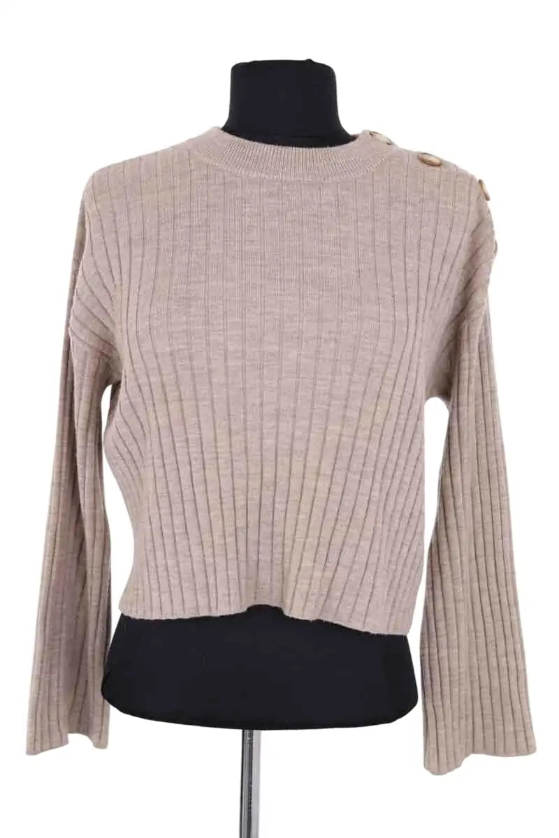 Top Sézane Beige en Laine, taille XXS - Seconde Main