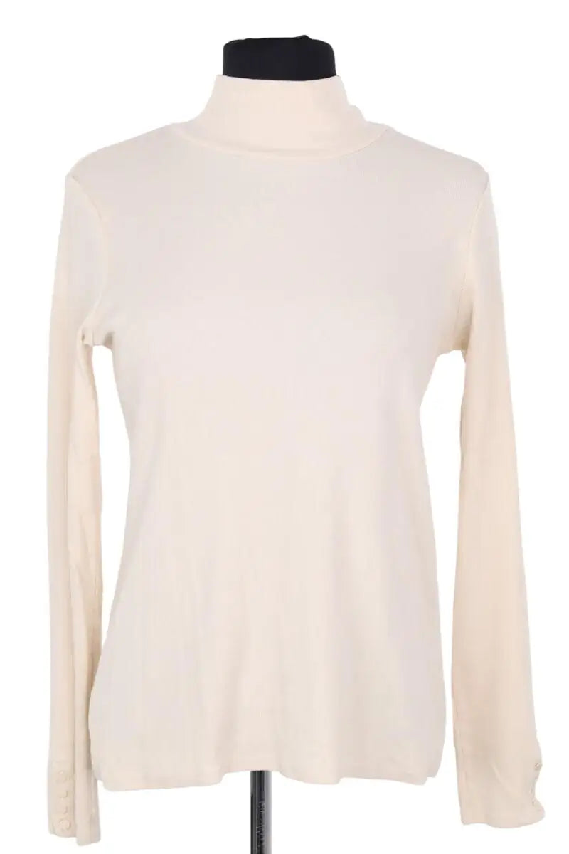 Top Sézane Ecru en Coton, taille L - Seconde Main