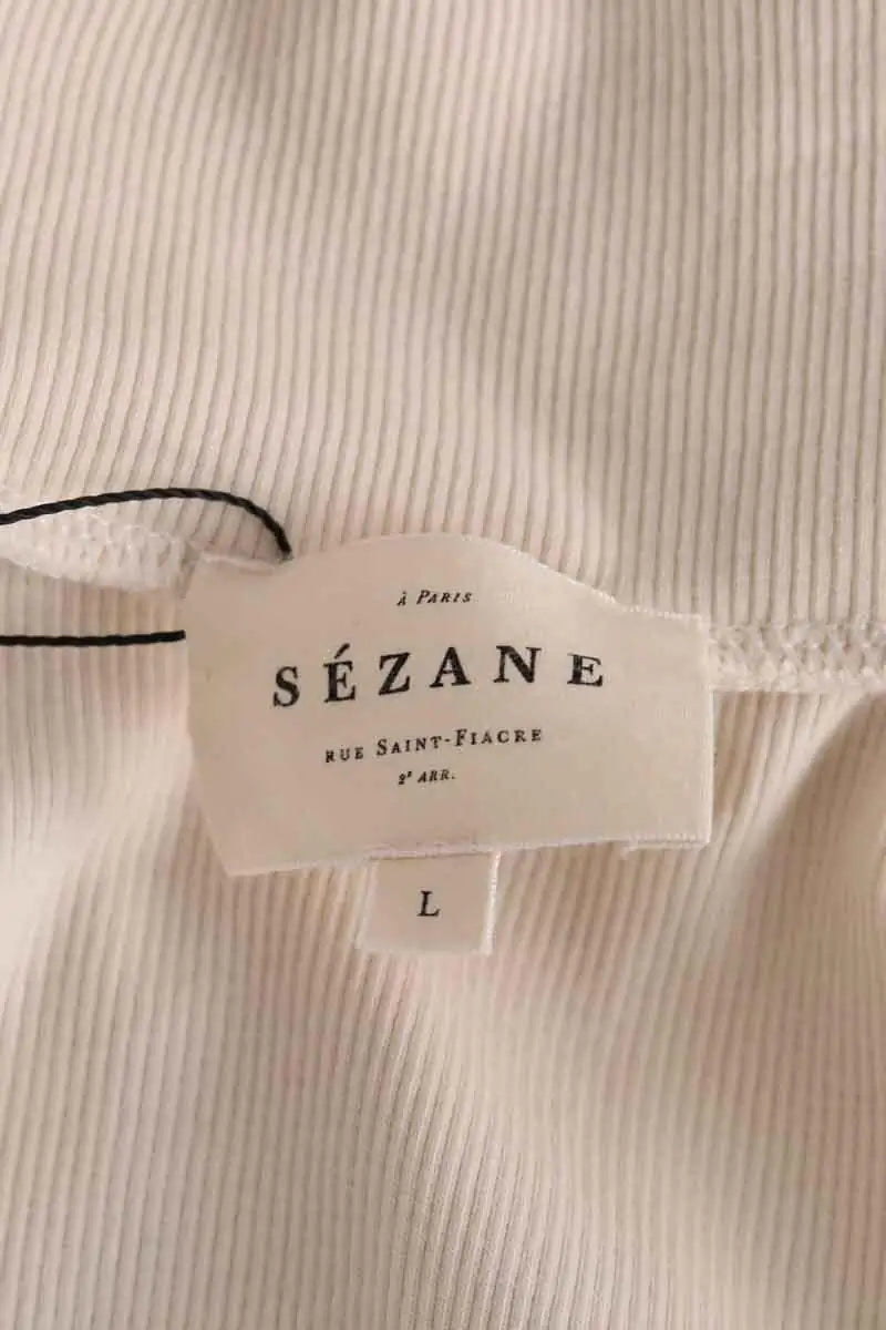 Top Sézane Ecru en Coton