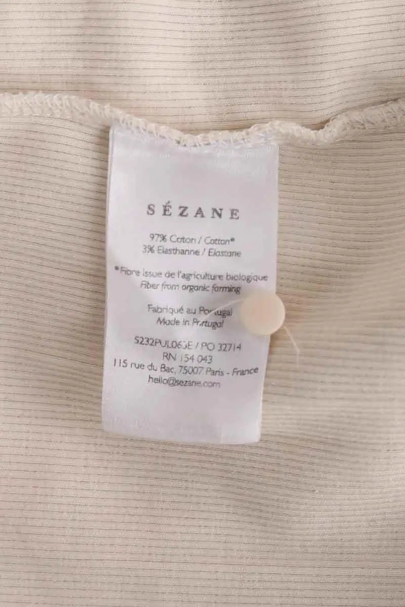 Top Sézane Ecru en Coton