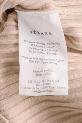 Top Sézane Ecru en Coton