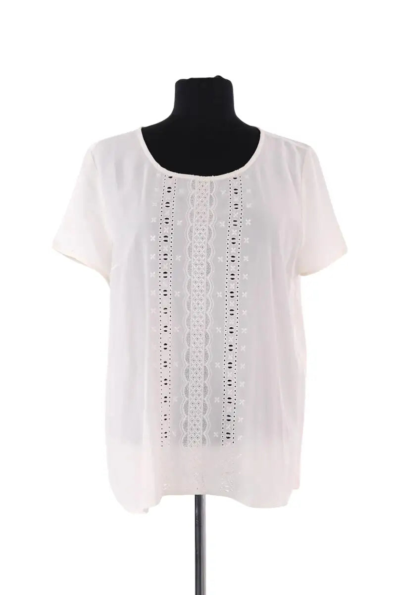 Top Sézane Ecru en Soie, taille L - Seconde Main