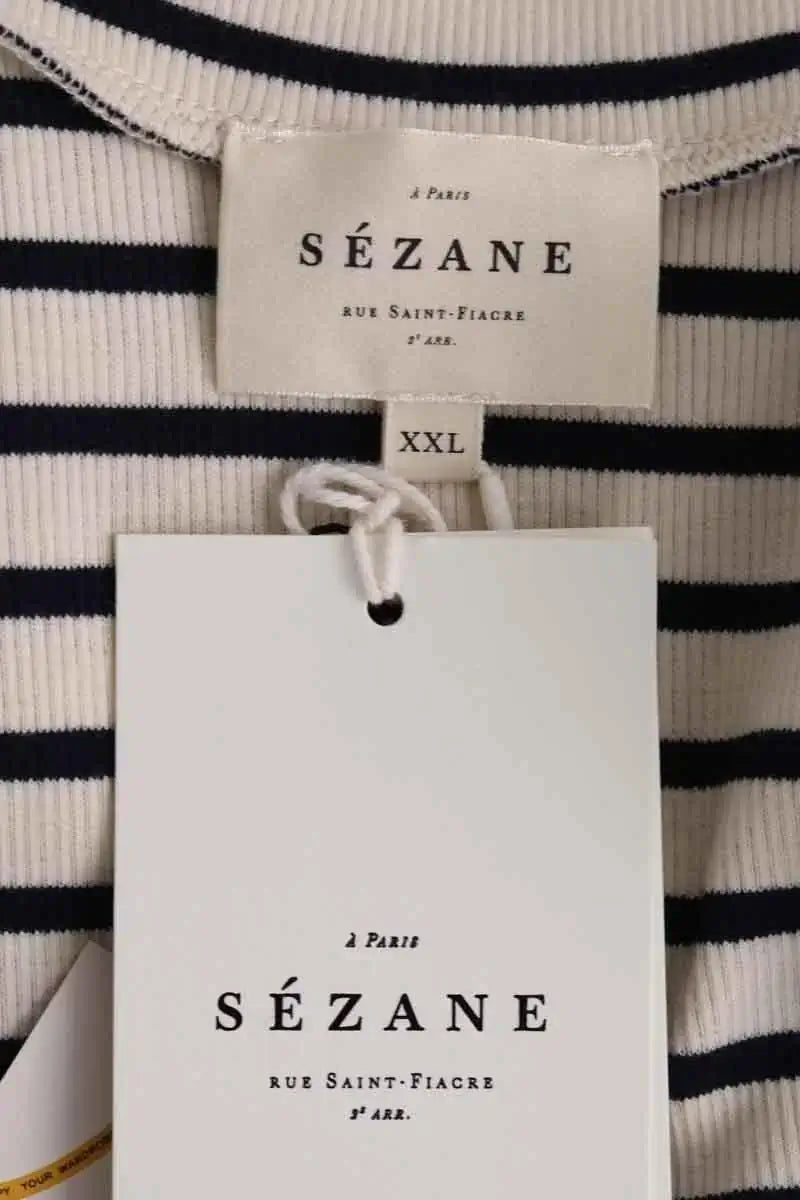 Top Sézane Felix Ecru en Coton