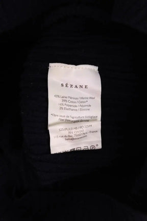 Top Sézane Marine en Laine