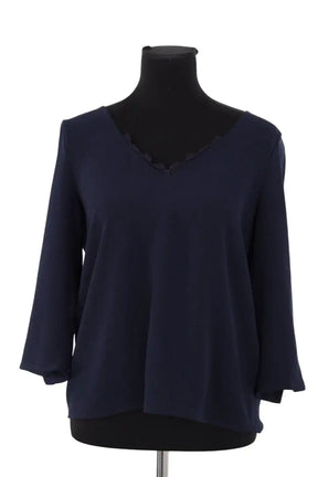 Top Sézane Marine en Synthétique, taille L - Seconde Main