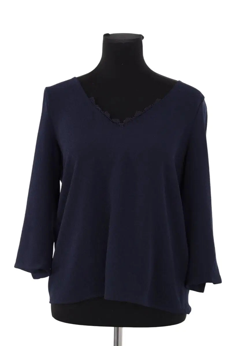 Top Sézane Marine en Synthétique, taille L - Seconde Main