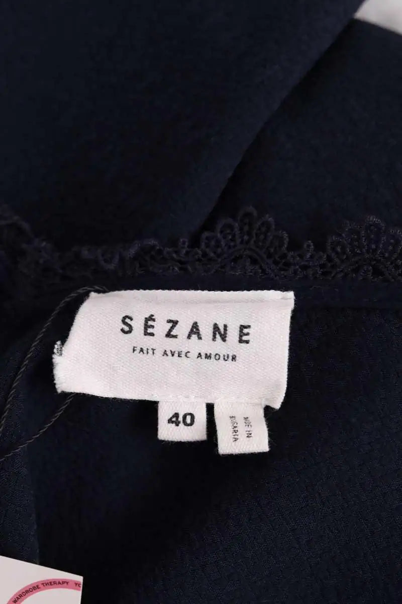 Top Sézane Marine en Synthétique