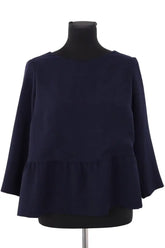 Top Sézane Marine en Synthétique, taille L - Seconde Main