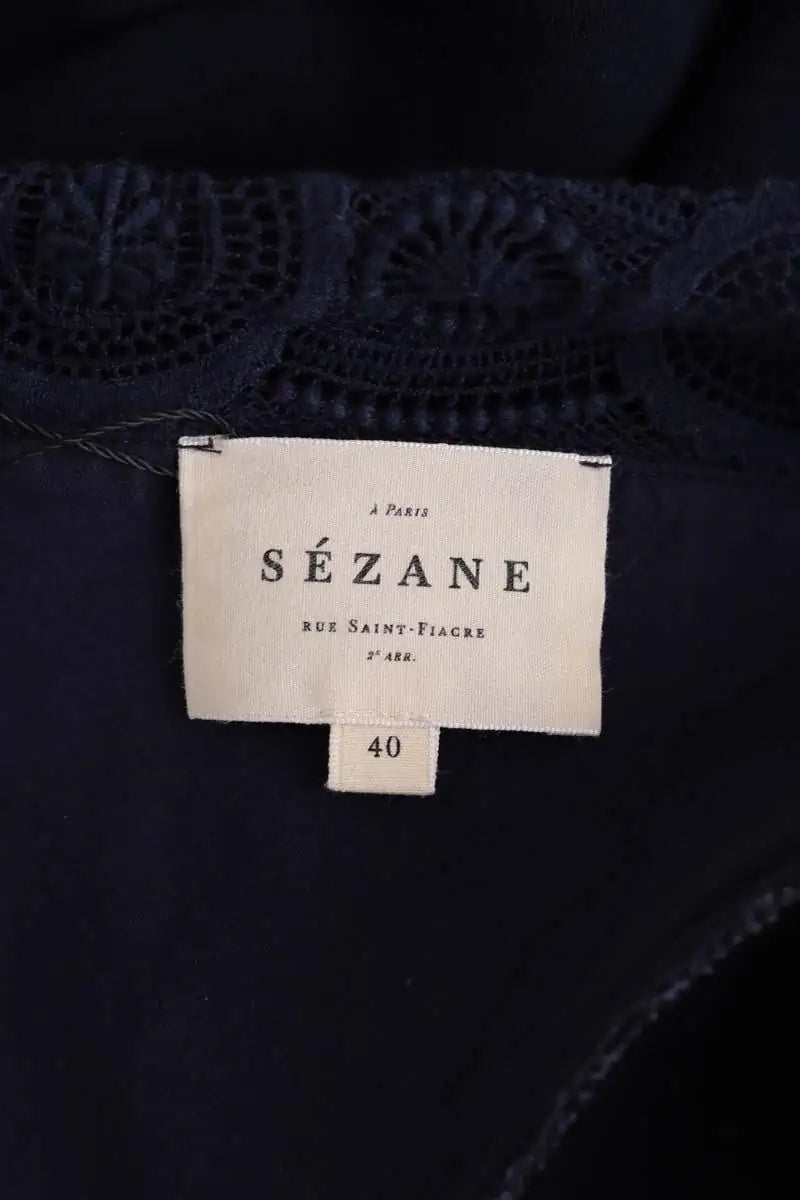 Top Sézane Marine en Synthétique