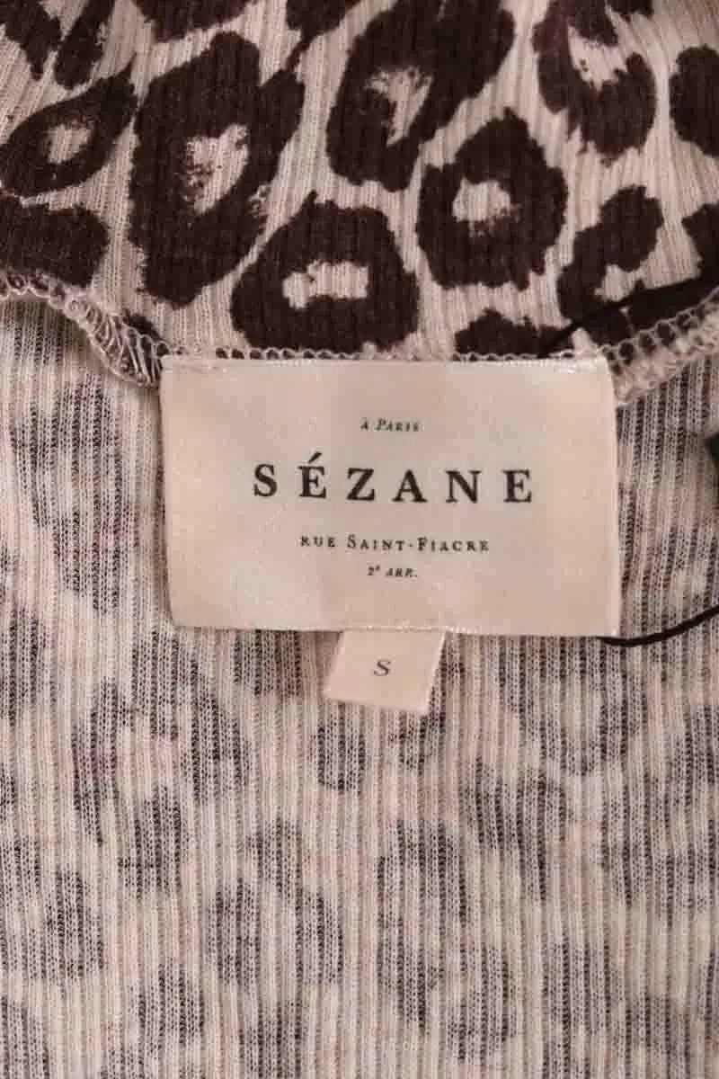 Top Sézane Marron en Coton