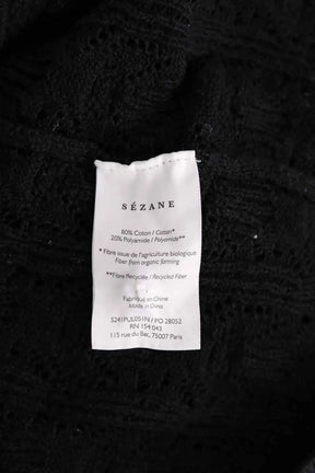 Top Sézane Noir en Coton