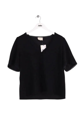 Top Sézane Noir en Synthétique, taille L - Seconde Main