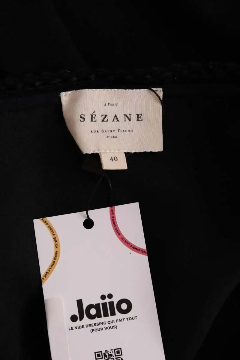 Top Sézane Noir en Synthétique