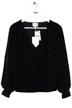 Top Sézane Noir en Synthétique, taille XS - Seconde Main