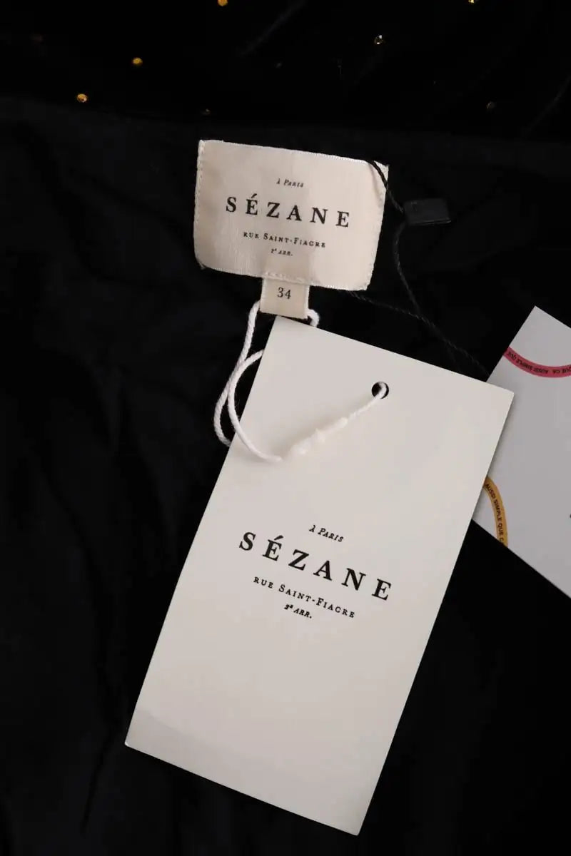Top Sézane Noir en Synthétique