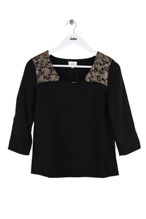 Top Sézane Noir en Viscose, taille S - Seconde Main